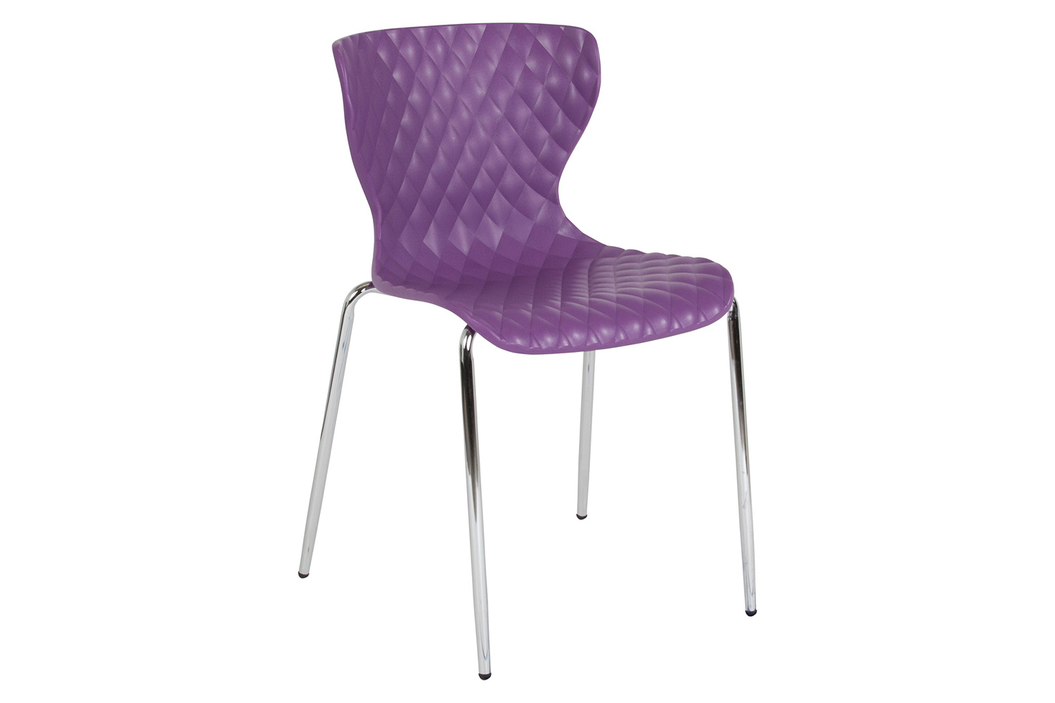 BLNK Lowell Plastic Contemporary Design Stack Chair - Purple