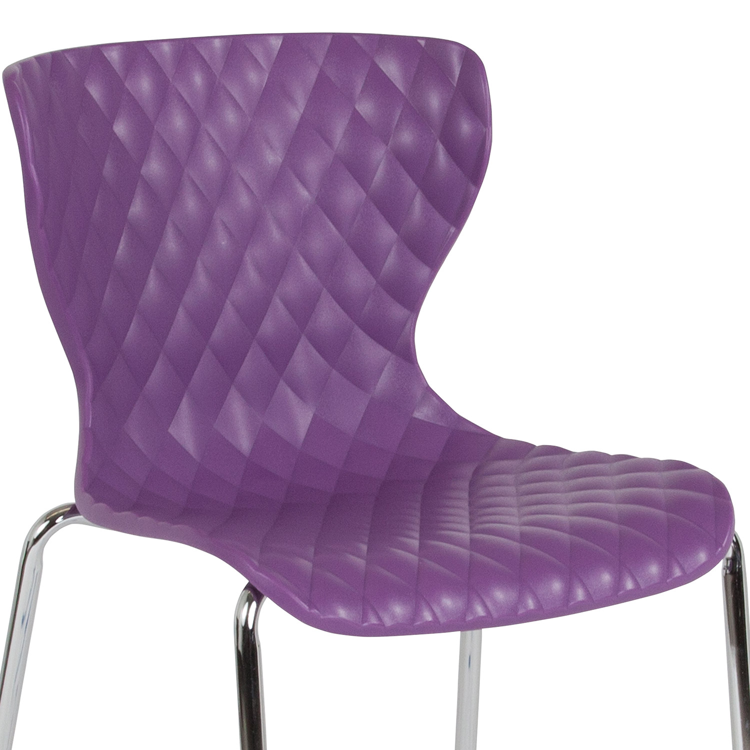 BLNK Lowell Plastic Contemporary Design Stack Chair - Purple