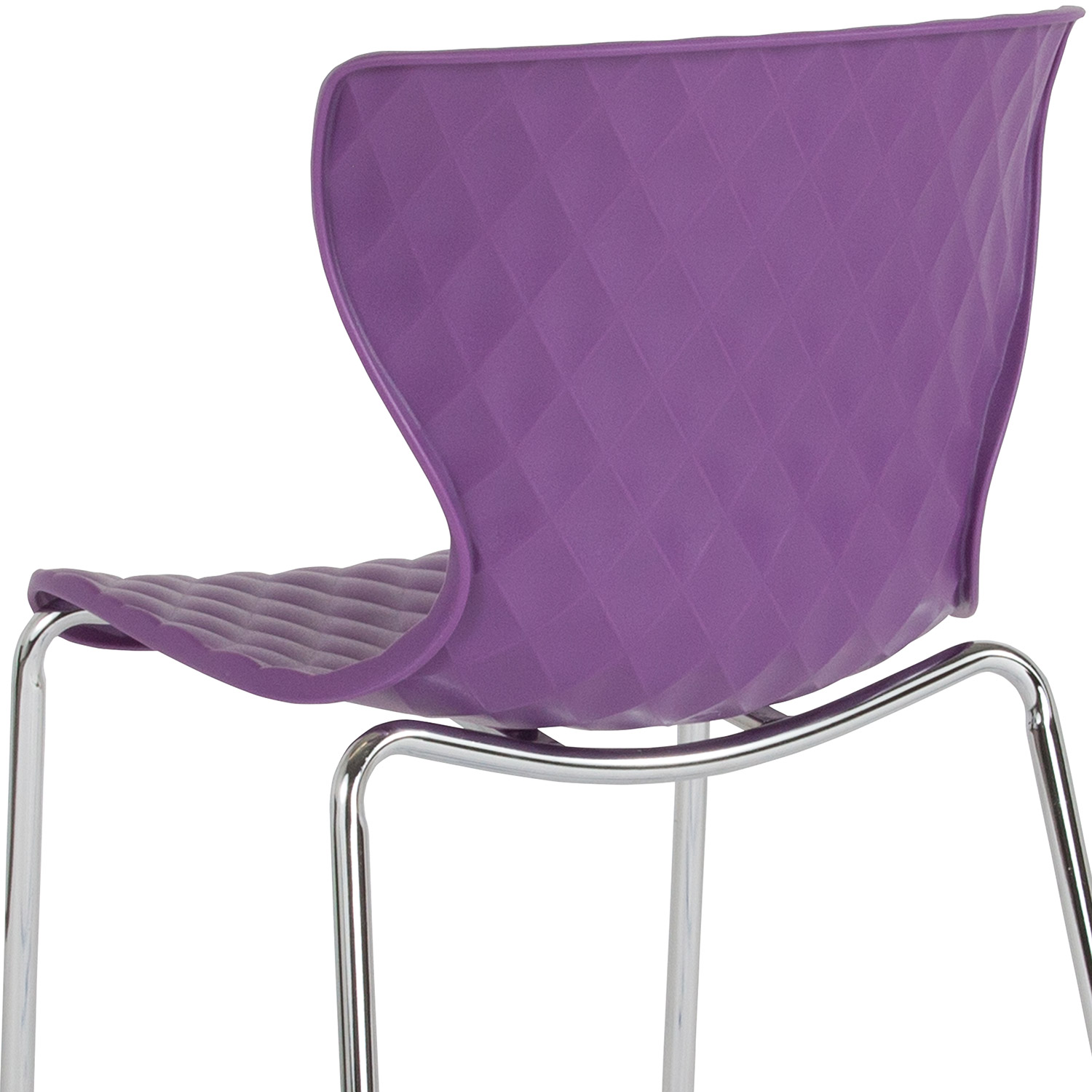 BLNK Lowell Plastic Contemporary Design Stack Chair - Purple