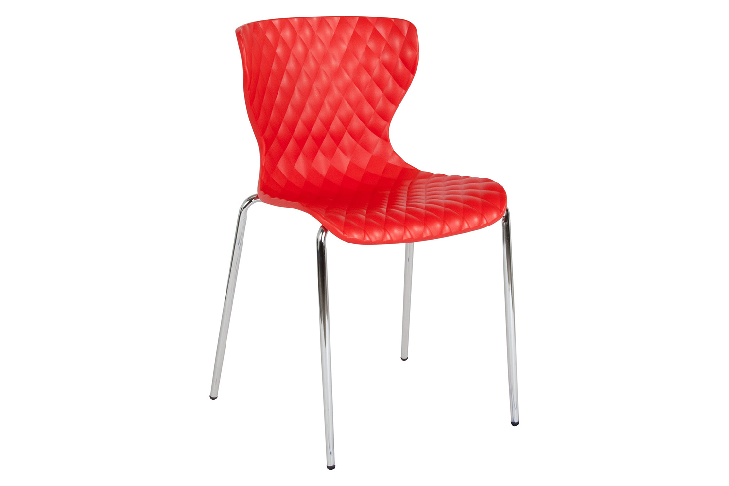 BLNK Lowell Plastic Contemporary Design Stack Chair - Red