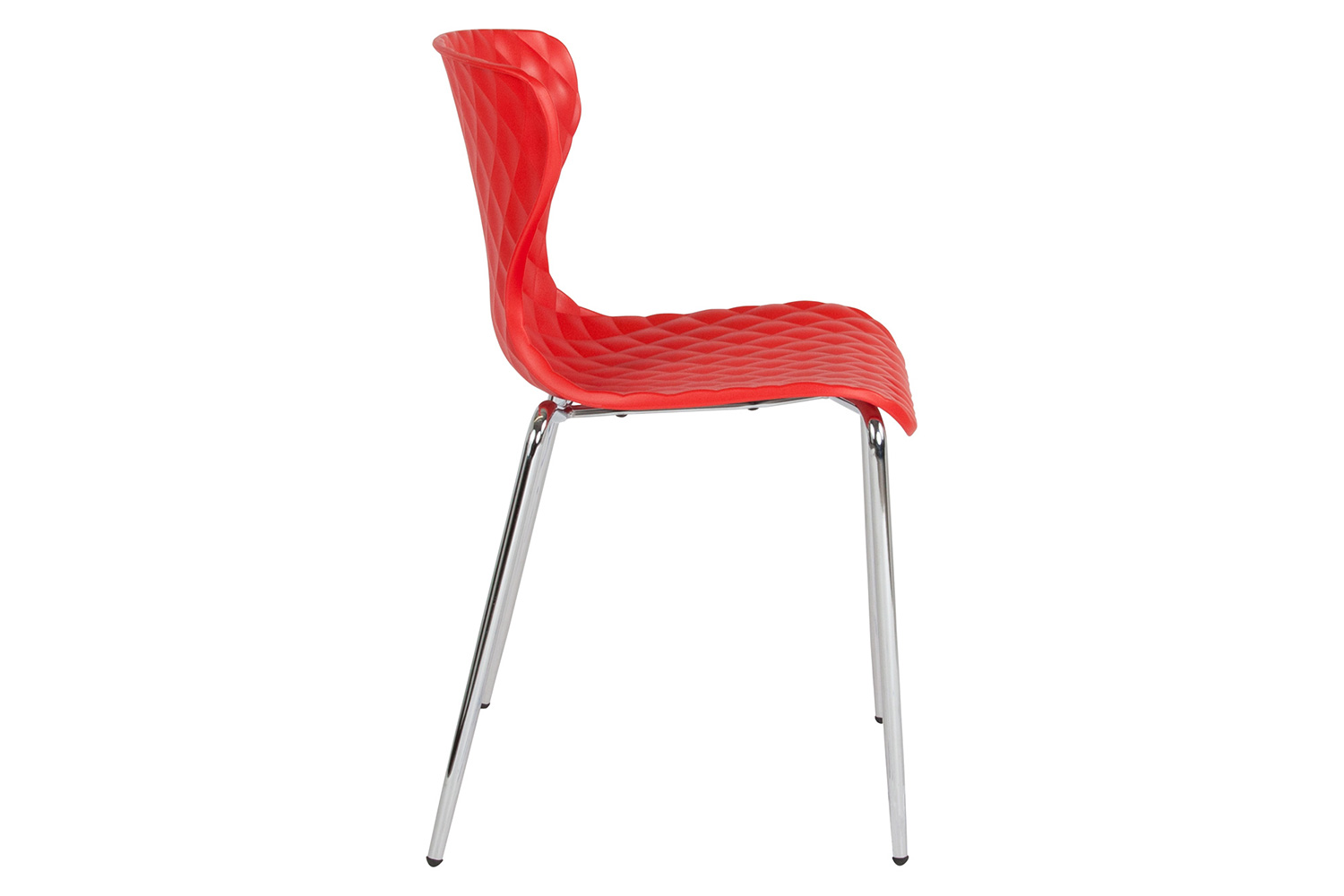 BLNK Lowell Plastic Contemporary Design Stack Chair - Red