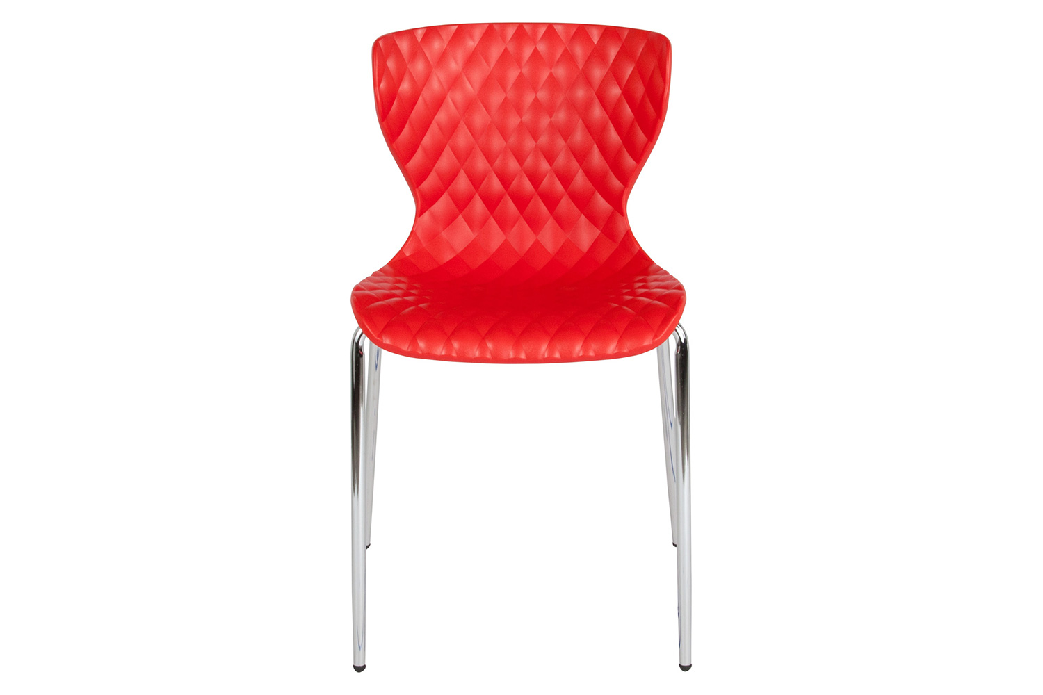 BLNK Lowell Plastic Contemporary Design Stack Chair - Red