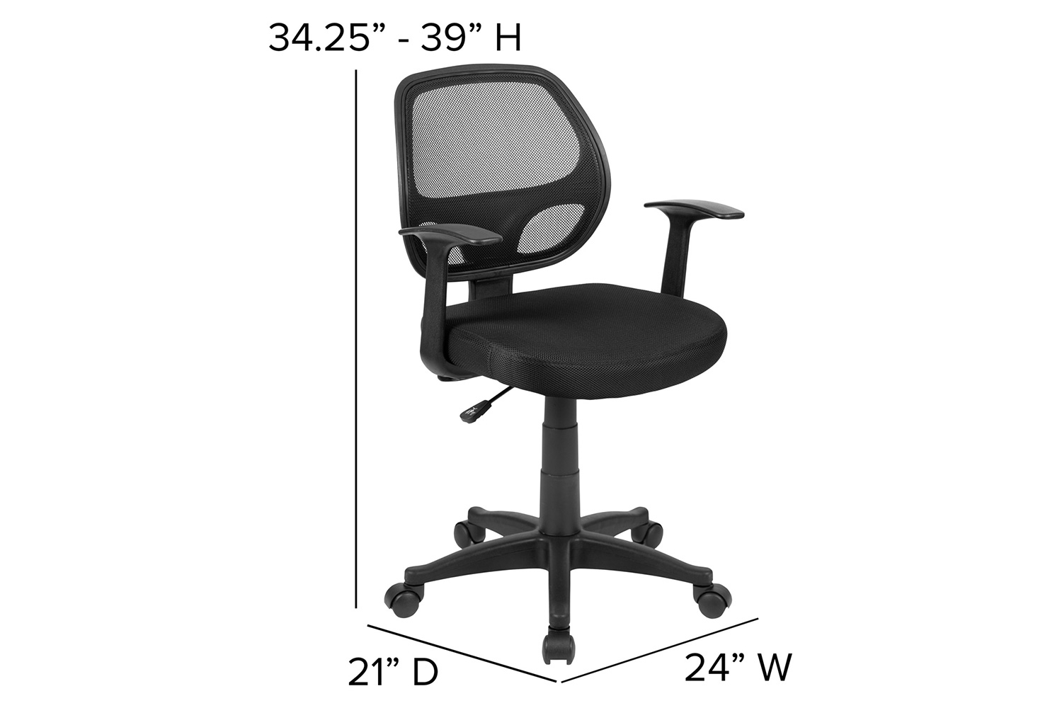 BLNK - Mallard Mid-Back Mesh Swivel Ergonomic Task Office Chair with T-Arms