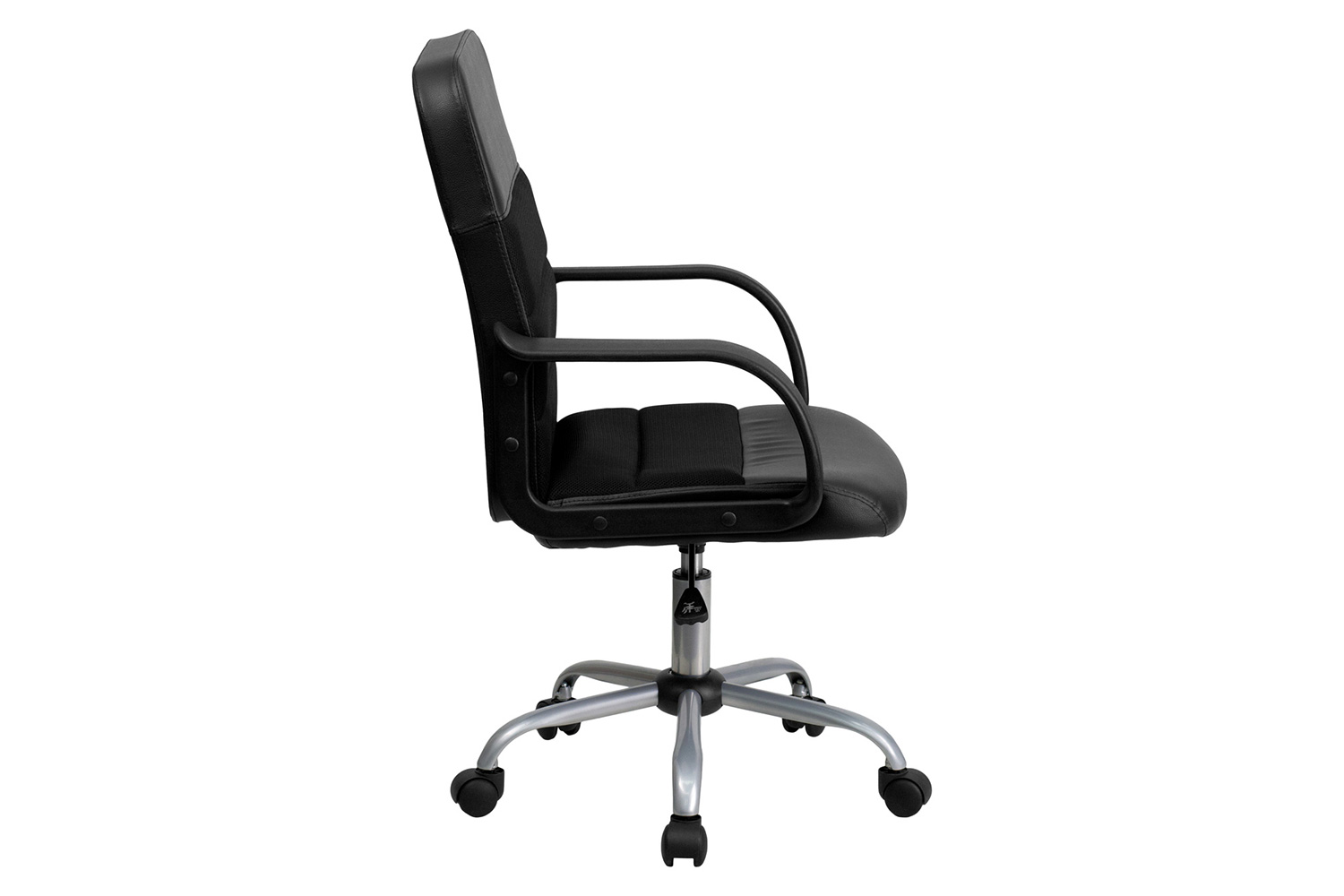 BLNK - Manor LeatherSoft Mid-Back Mesh Swivel Task Office Chair with Arms