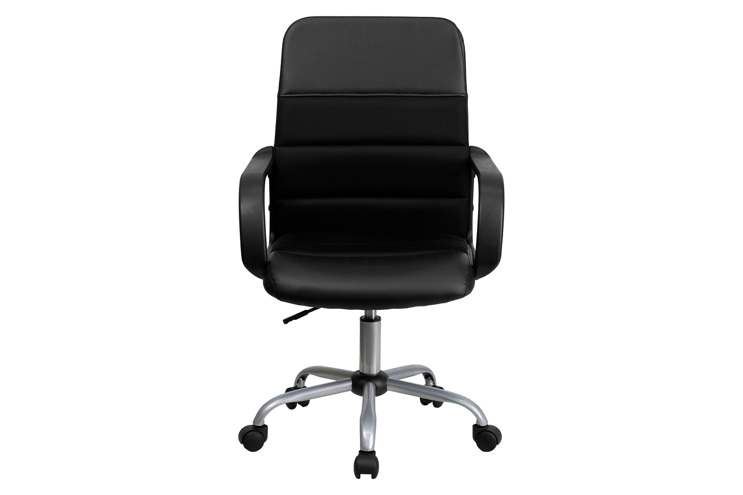 BLNK - Manor LeatherSoft Mid-Back Mesh Swivel Task Office Chair with Arms