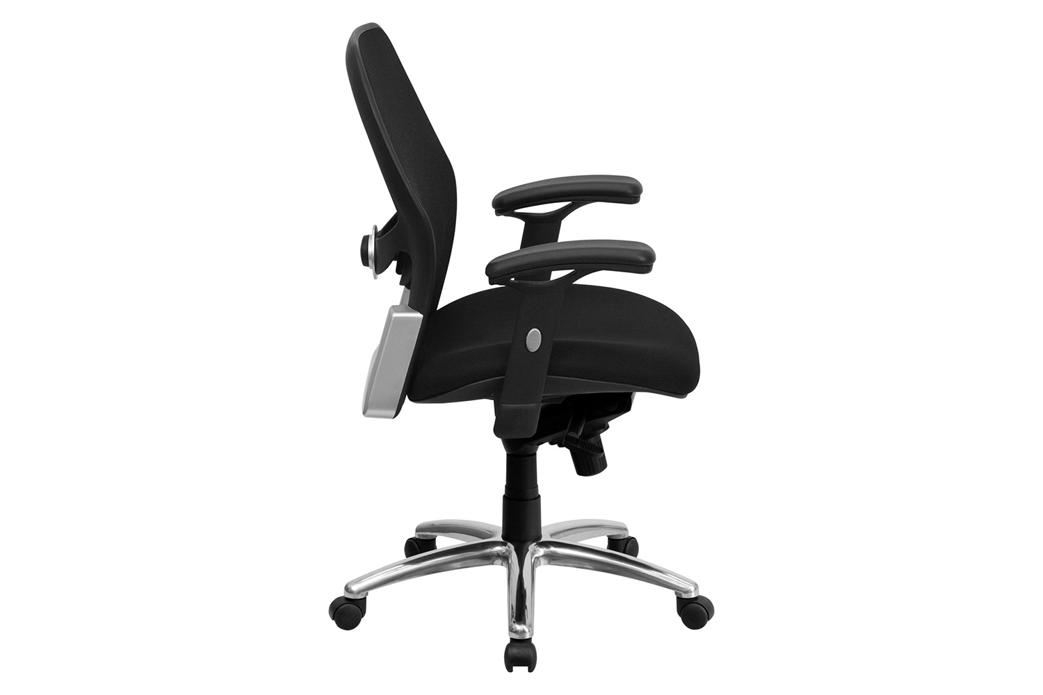 BLNK Albert Mid-Back Black Executive Swivel Office Chair with Adjustable Lumbar and Arms and Knee Tilt Control