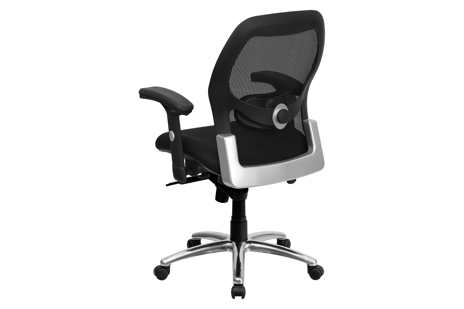 BLNK Albert Mid-Back Black Executive Swivel Office Chair with Adjustable Lumbar and Arms and Knee Tilt Control - Mesh