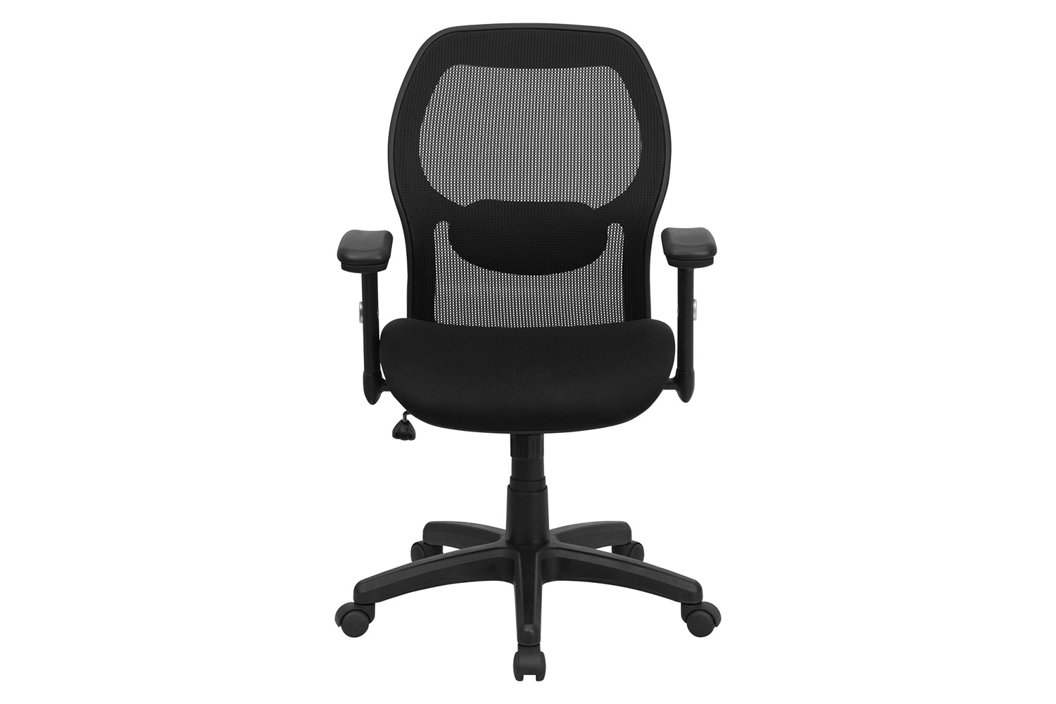 BLNK Albert Mid-Back Black Super Mesh Executive Swivel Office Chair with Adjustable Lumbar and Arms - Mesh