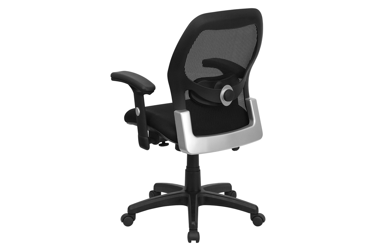 BLNK Albert Mid-Back Black Super Mesh Executive Swivel Office Chair with Adjustable Lumbar and Arms - Mesh