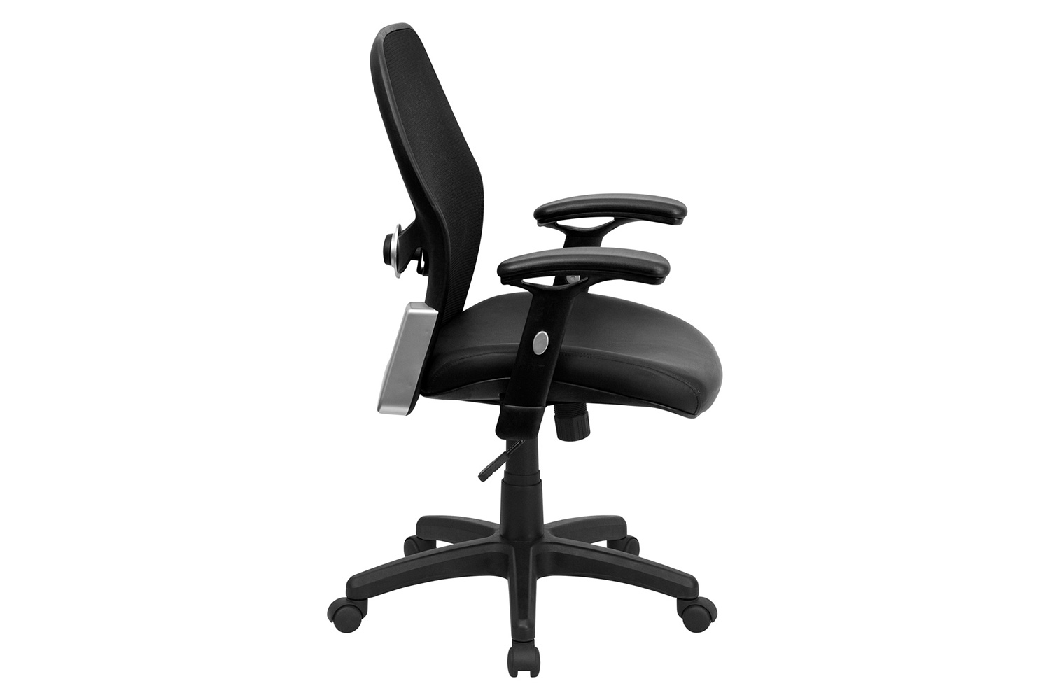 BLNK Albert Mid-Back Black Super Mesh Executive Swivel Office Chair with Adjustable Lumbar and Arms