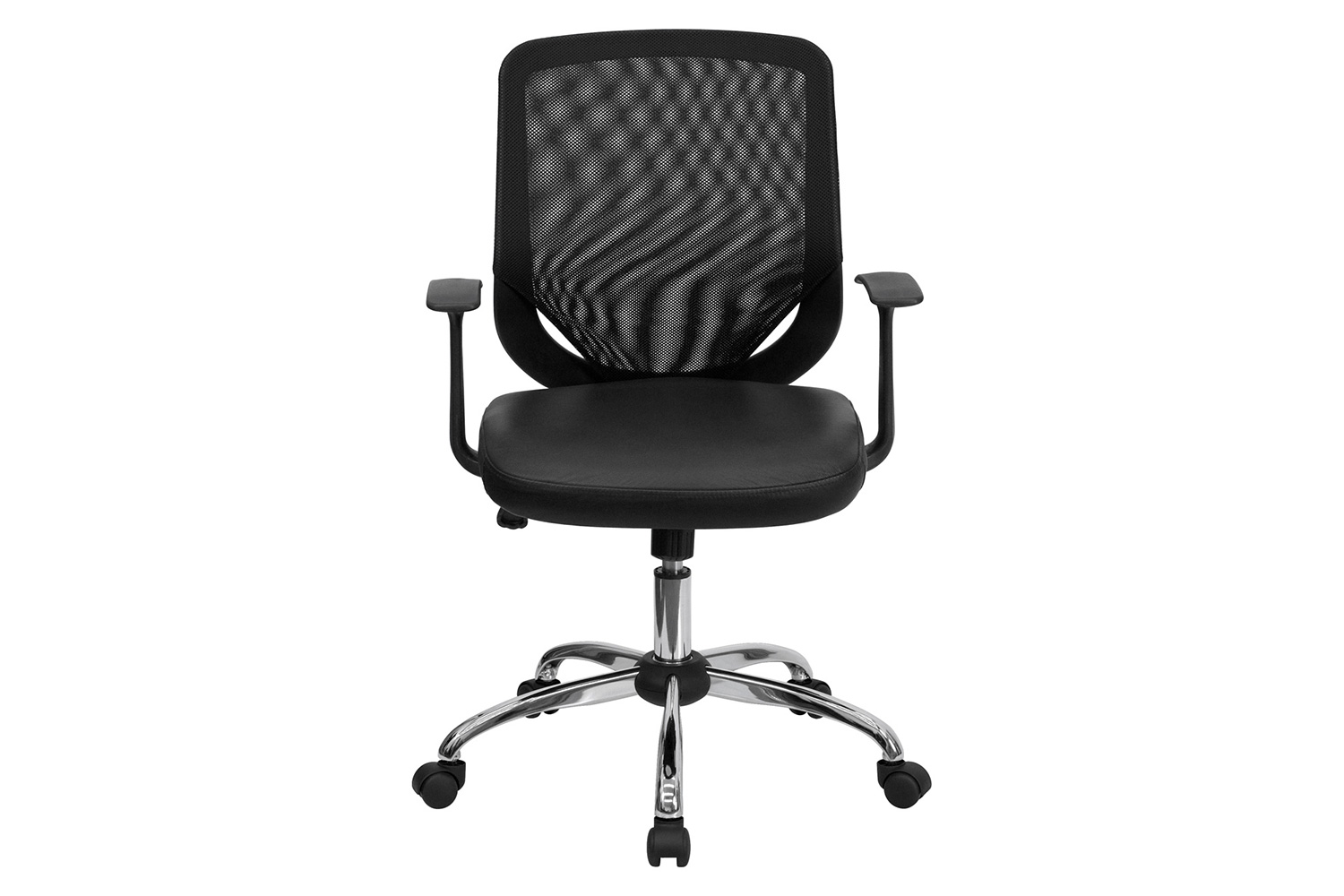 BLNK - Norris Mid-Back Mesh Tapered Back Swivel Task Office Chair with Seat, Chrome Base and T-Arms