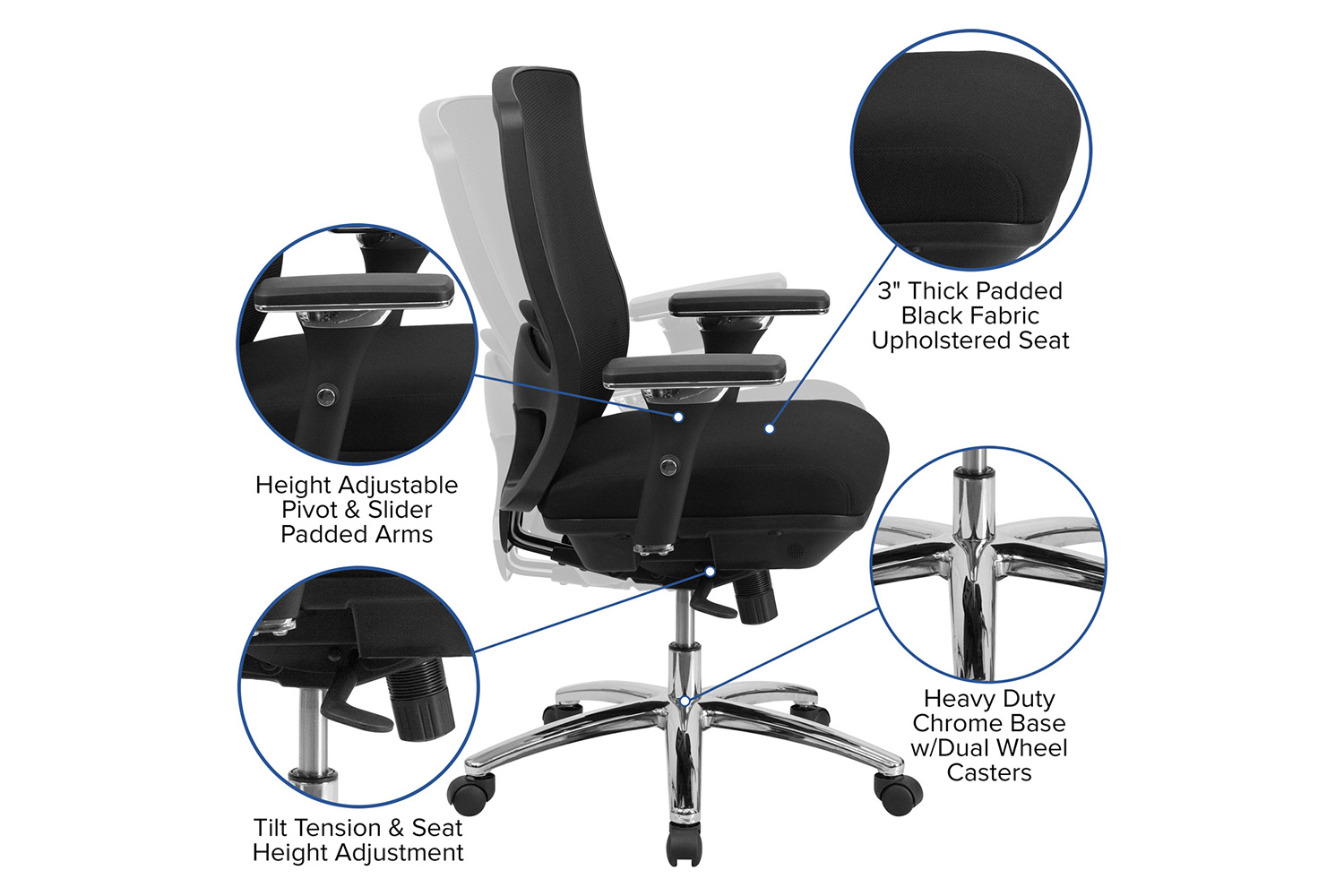 BLNK - HERCULES Series Mesh Multifunction Swivel Ergonomic Office Chair