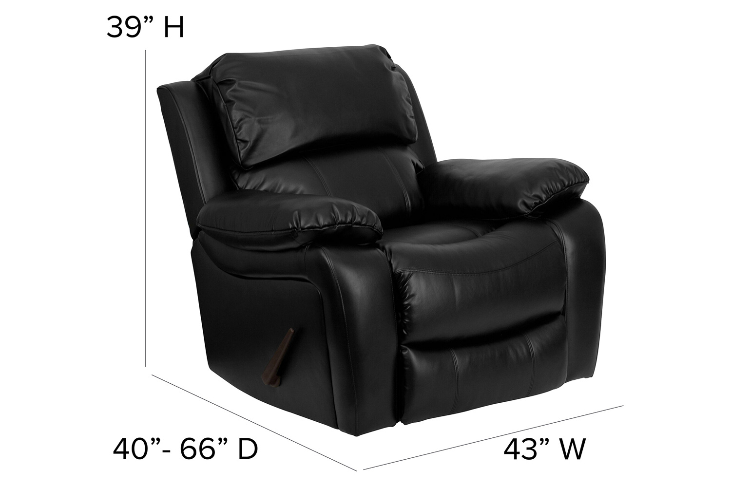 BLNK Kyle LeatherSoft Rocker Recliner - Black