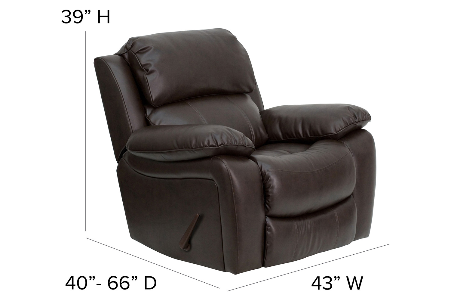 BLNK Kyle LeatherSoft Rocker Recliner - Brown