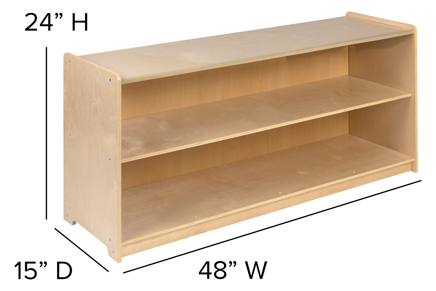 BLNK Hercules Wooden 2 Section School Classroom Storage Cabinet - 24"H x 48"L