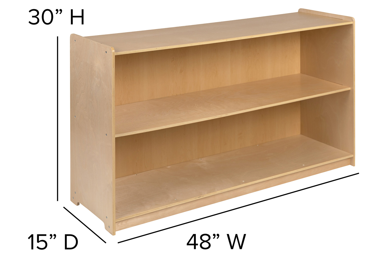 BLNK Hercules Wooden 2 Section School Classroom Storage Cabinet - 30"H x 48"L