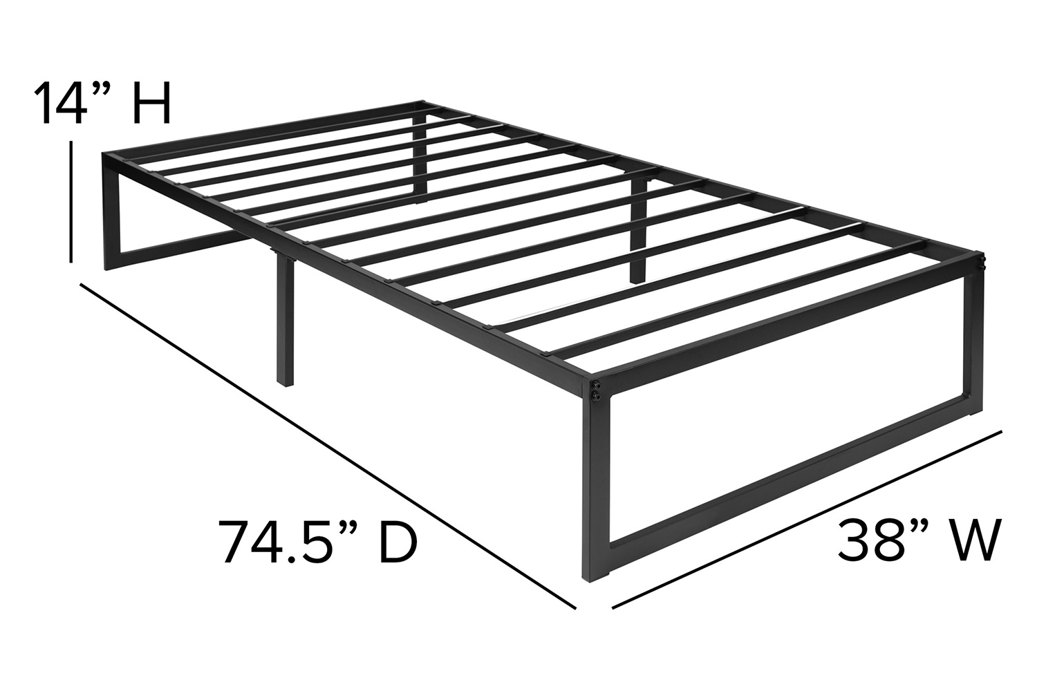 BLNK Bentley Platform Bed Frame - Twin Size