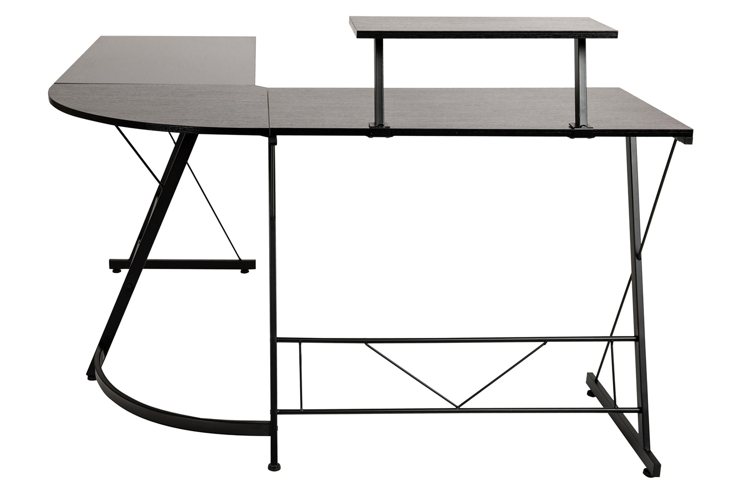 BLNK™ Ginny L-Shaped Computer Desk with Monitor Stand - Black/Black