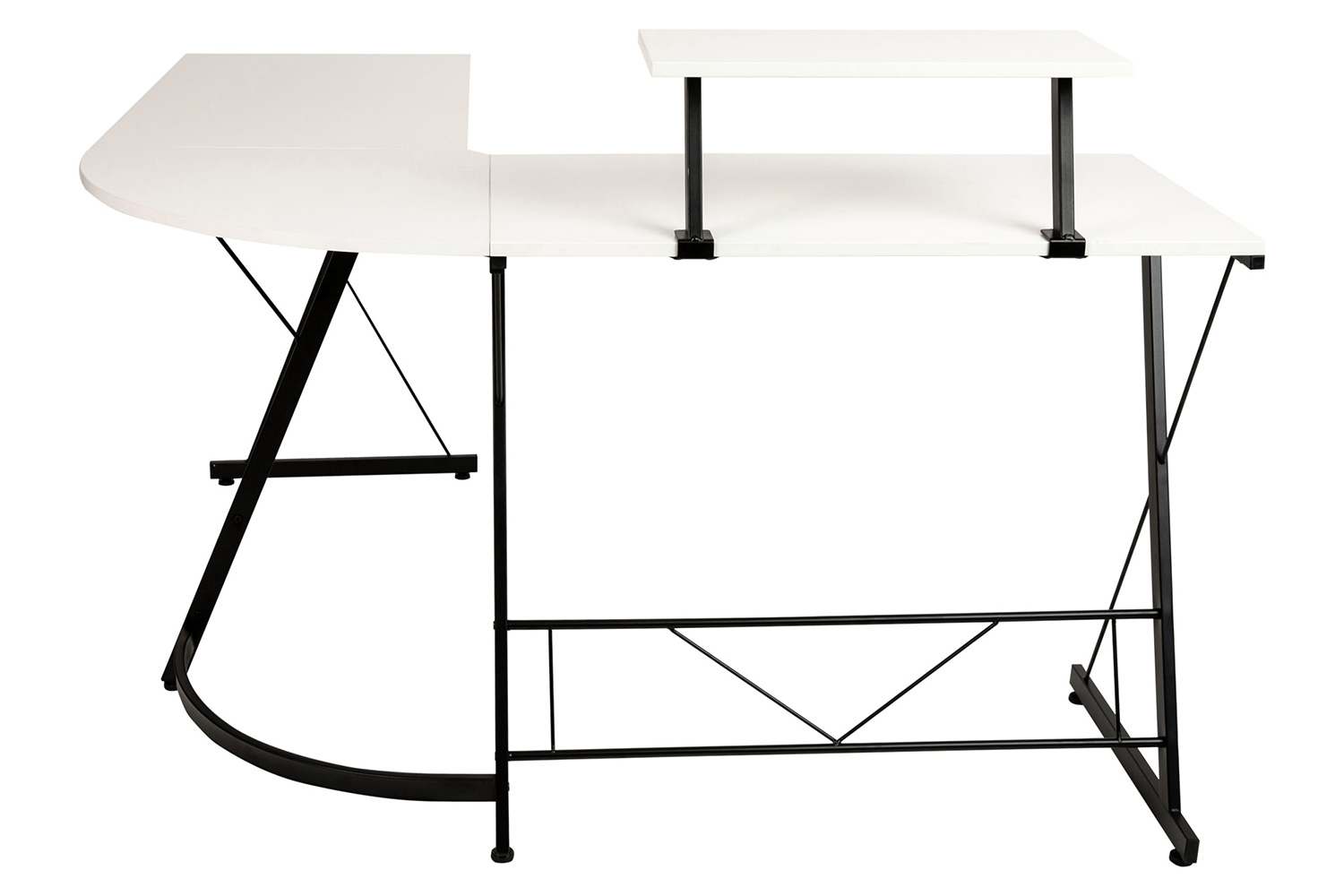 BLNK™ Ginny L-Shaped Computer Desk with Monitor Stand - White/Black