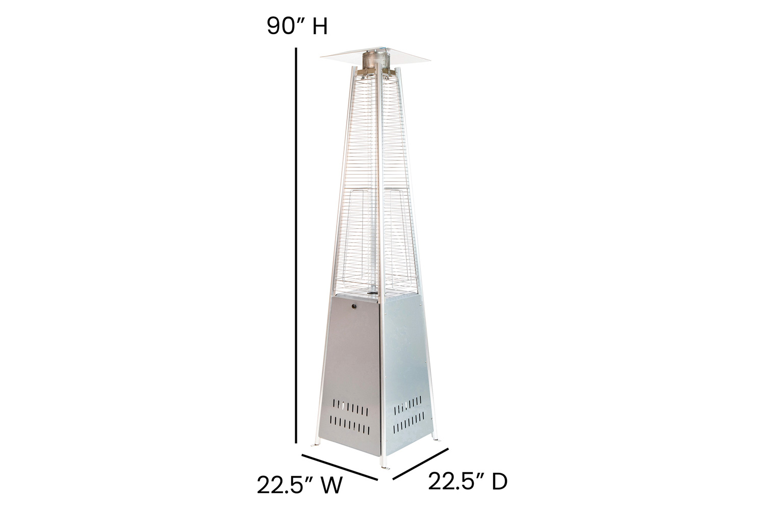 BLNK Sol Commercial Stainless Steel 42000 BTU Patio Outdoor Heating - Silver