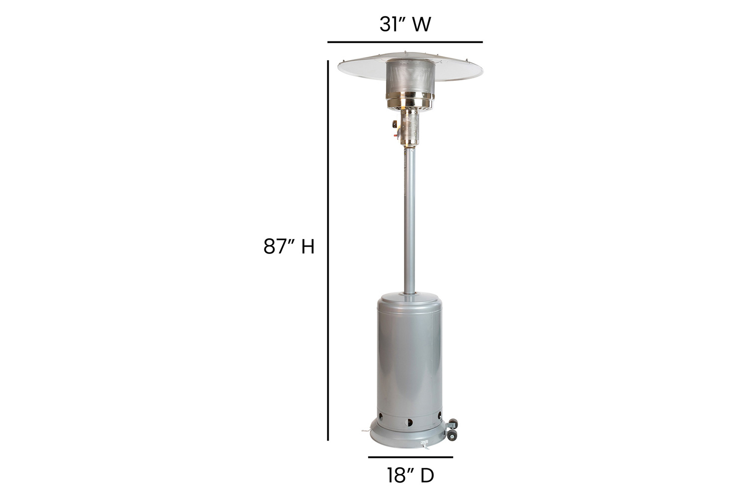 BLNK Sol Commercial Stainless Steel 40000 BTU Patio Outdoor Heating - Silver