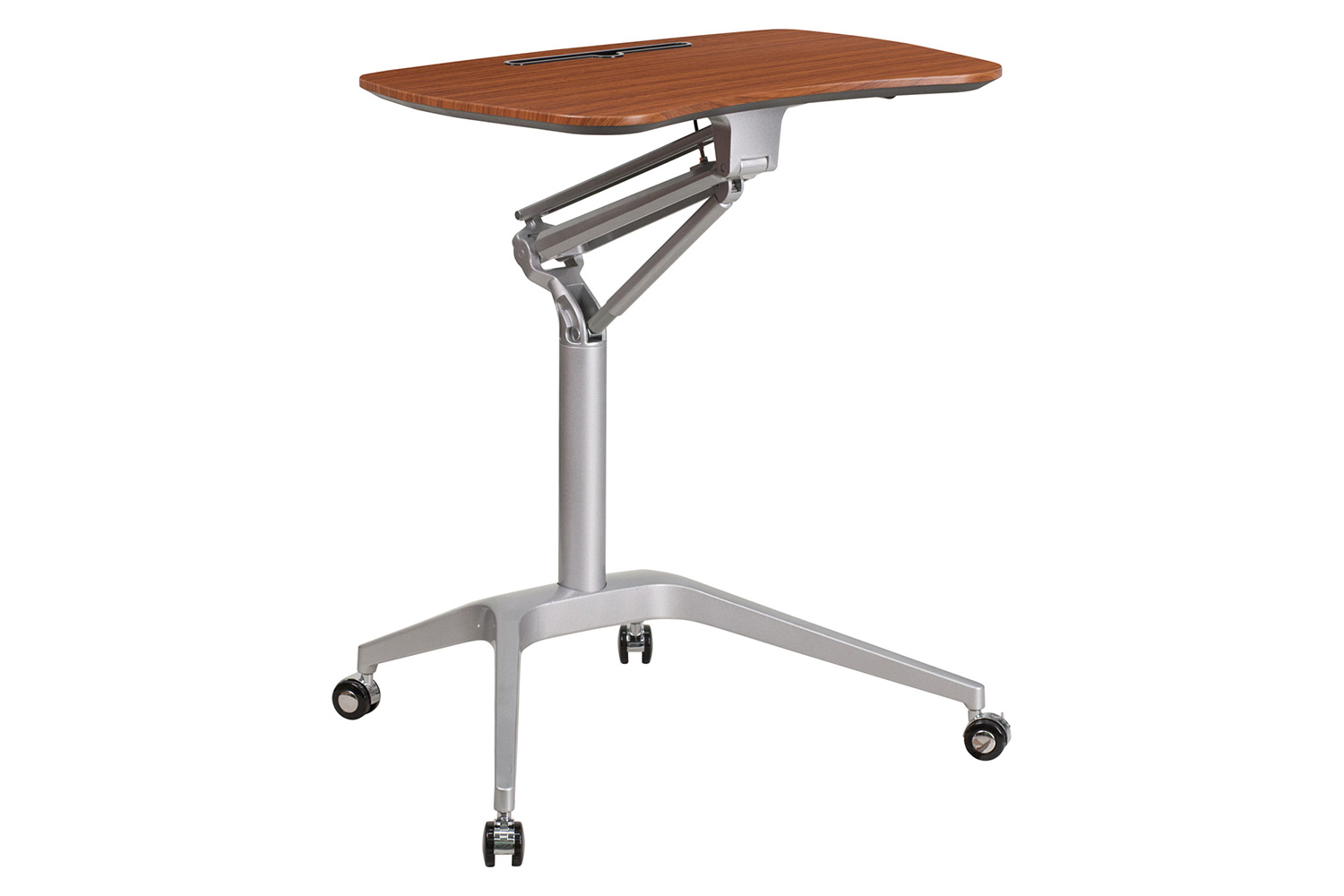 BLNK Gia Mobile Stand-Up Computer Ergonomic Desk - Mahogany