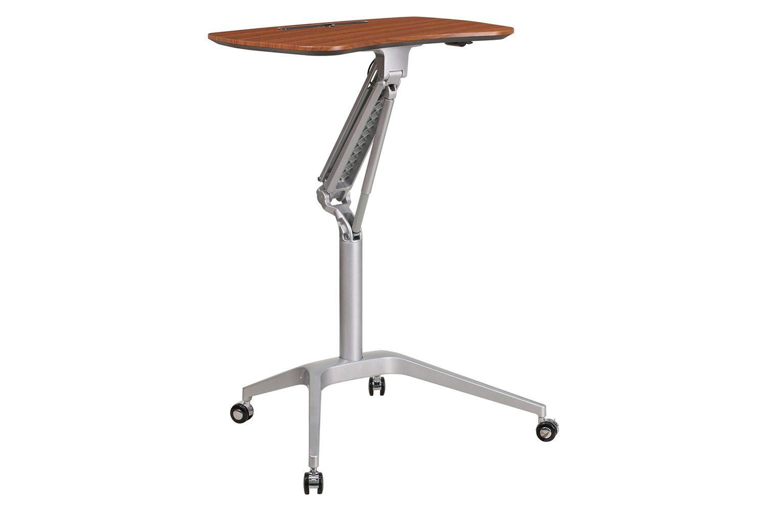 BLNK Gia Mobile Stand-Up Computer Ergonomic Desk - Mahogany