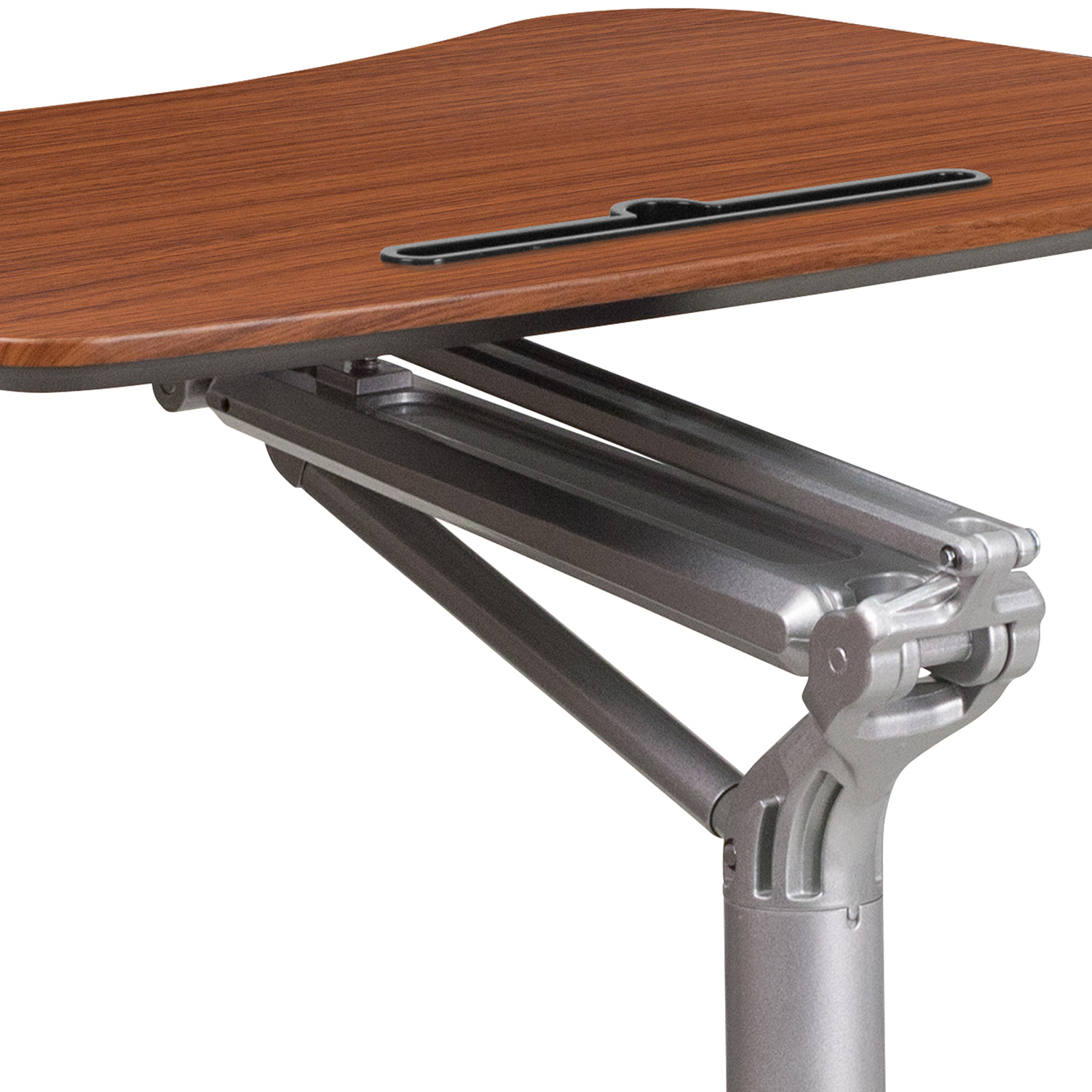 BLNK Gia Mobile Stand-Up Computer Ergonomic Desk - Mahogany