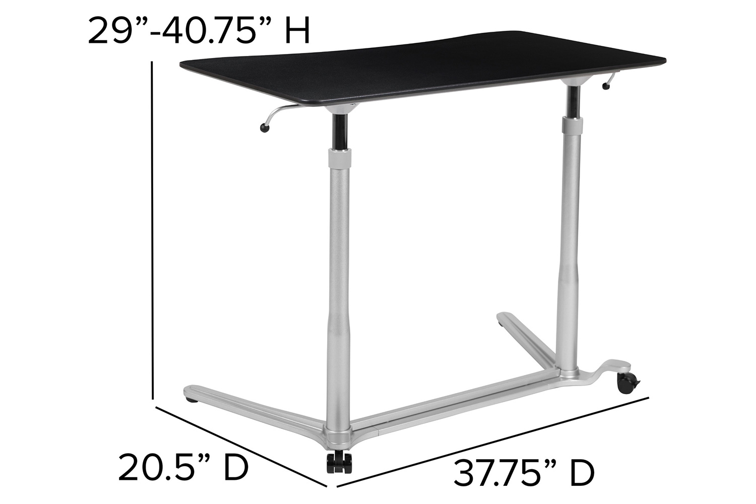 BLNK Merritt Stand-Up Computer Ergonomic Desk - Black