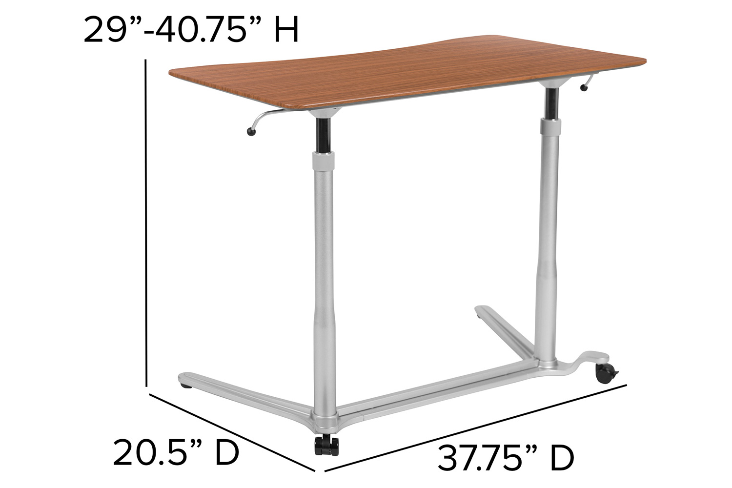 BLNK Merritt Stand-Up Computer Ergonomic Desk - Cherry