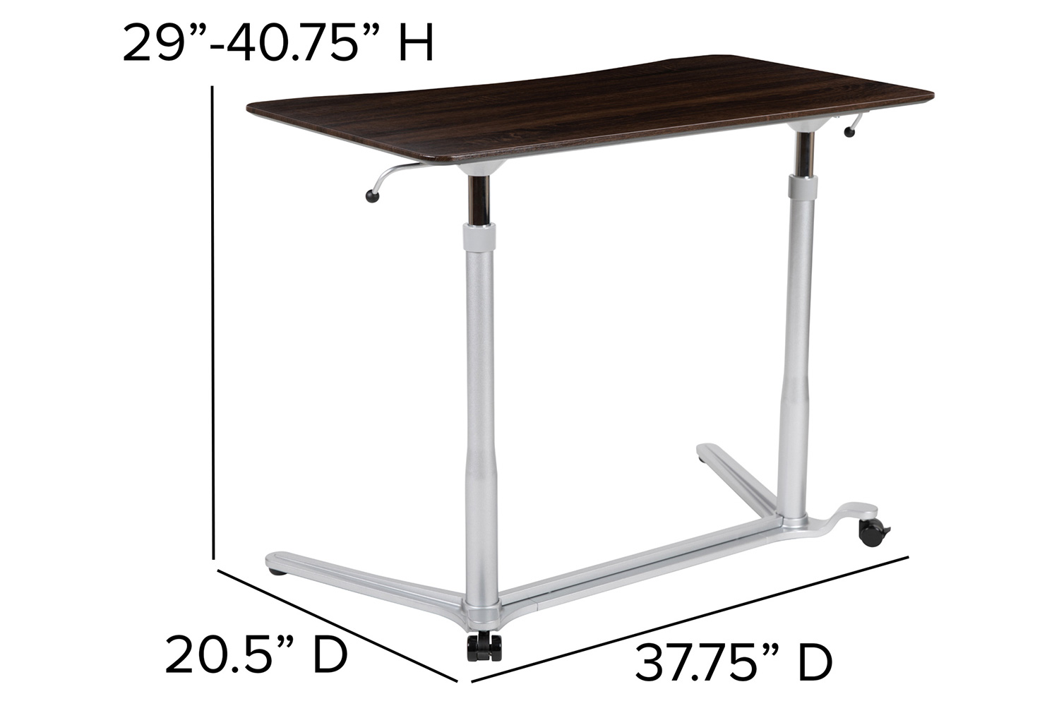 BLNK Merritt Stand-Up Computer Ergonomic Desk - Dark Wood Grain