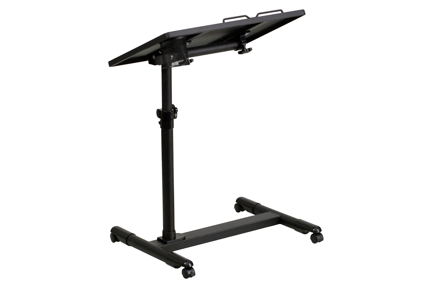 BLNK Macon Adjustable Height Steel Mobile Computer Desk - Black