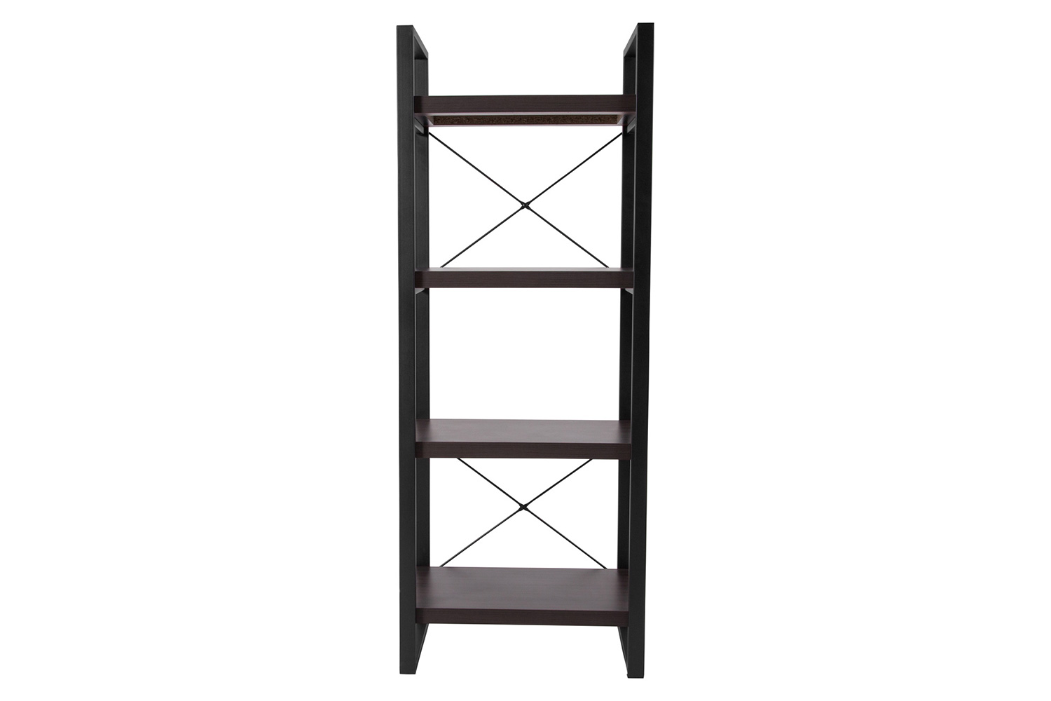 BLNK - Thompson Collection 4 Shelf Etagere Bookcase in Charcoal Wood Grain Finish