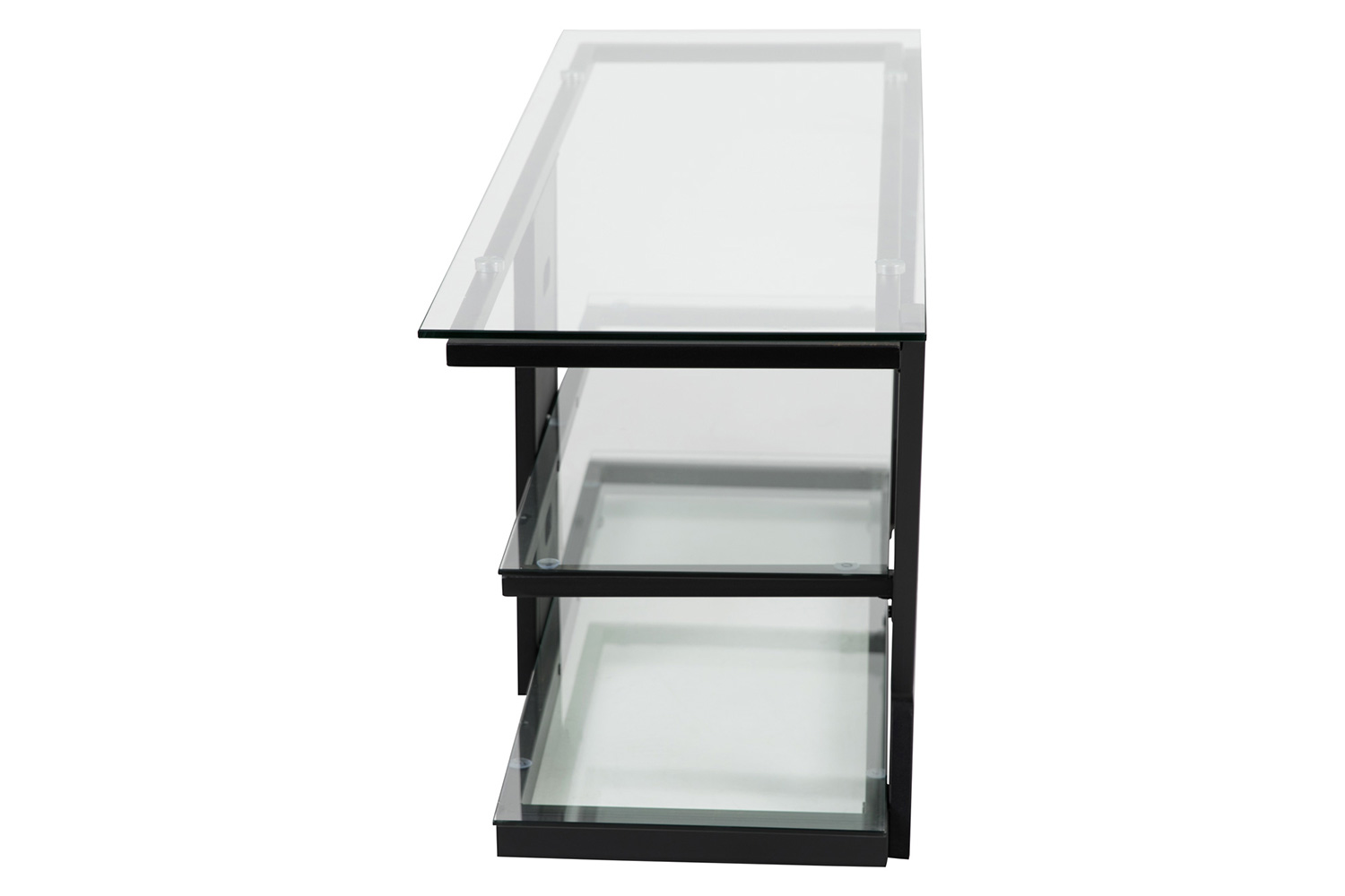 BLNK - Harbor Hills Glass TV Stand with Black Metal Frame