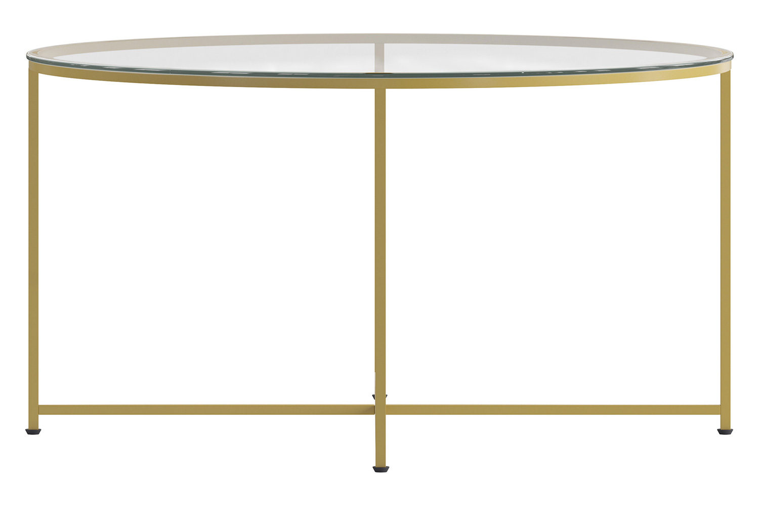 BLNK™ Greenwich Collection Modern Clear Glass Accent Coffee Table - Brushed Gold