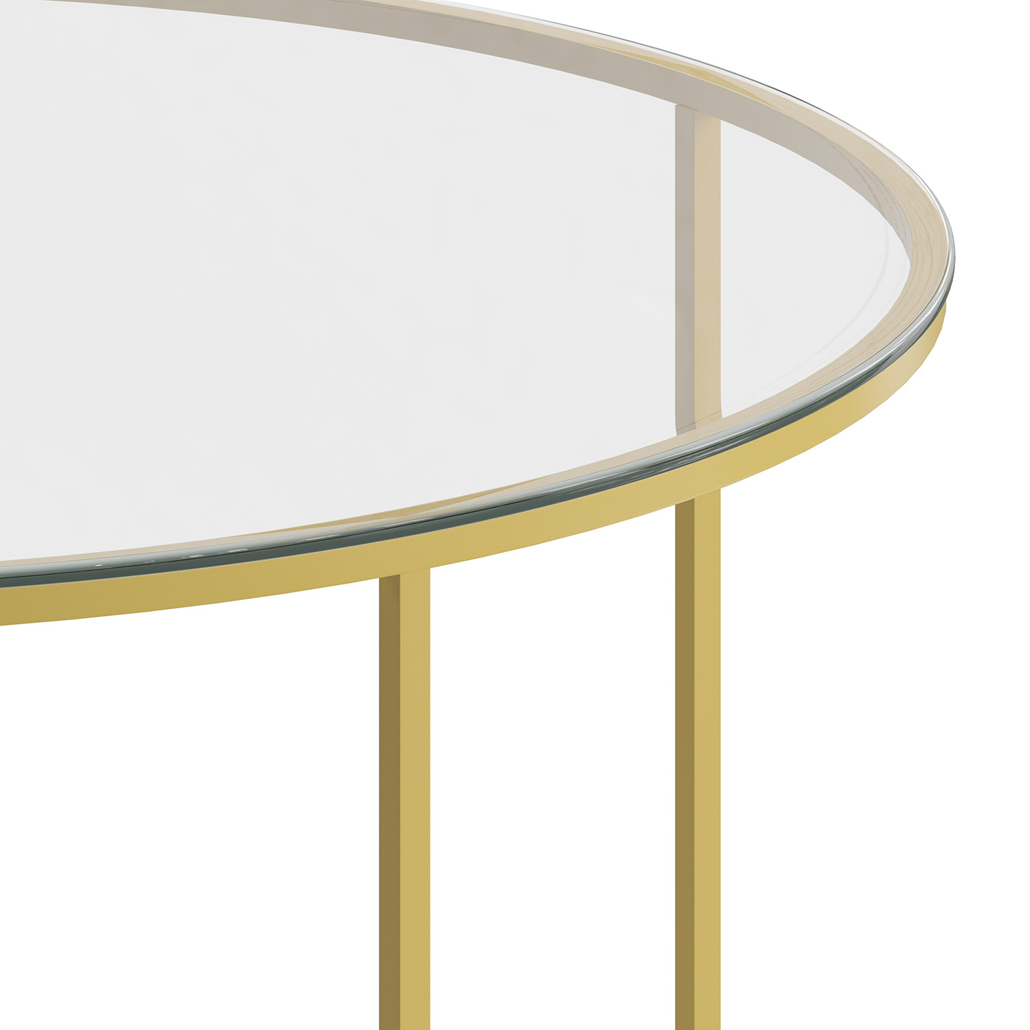 BLNK™ Greenwich Collection Modern Clear Glass Accent Coffee Table - Brushed Gold