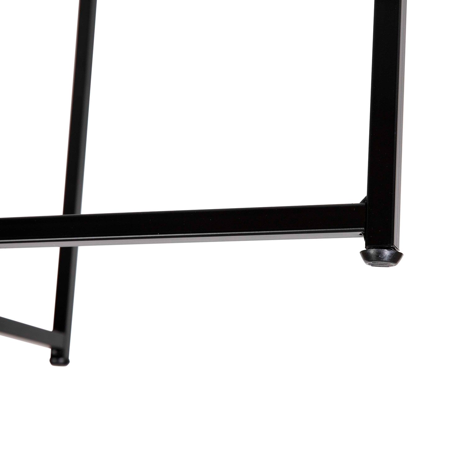 BLNK™ Greenwich Collection Modern Clear Glass End Table with Crisscross Frame - Matte Black