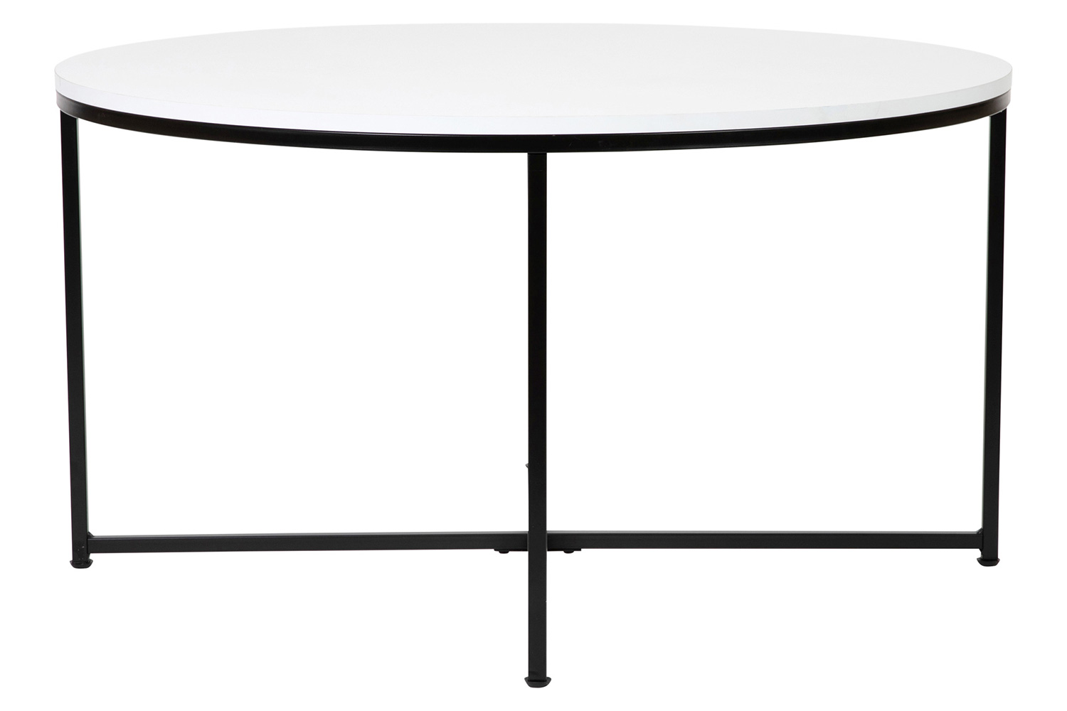 BLNK Hampstead Collection Modern White Finish Accent Coffee Table - Matte Black