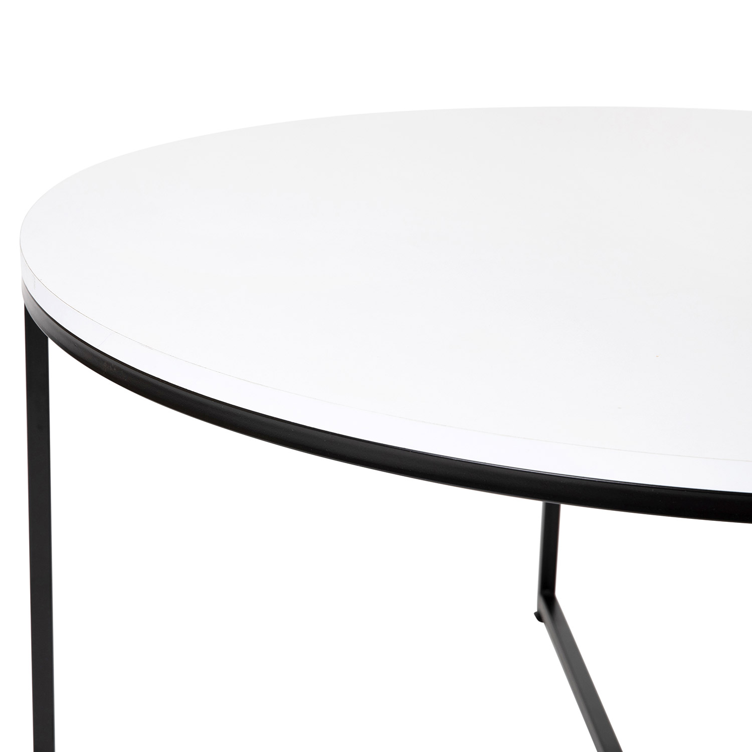 BLNK Hampstead Collection Modern White Finish Accent Coffee Table - Matte Black