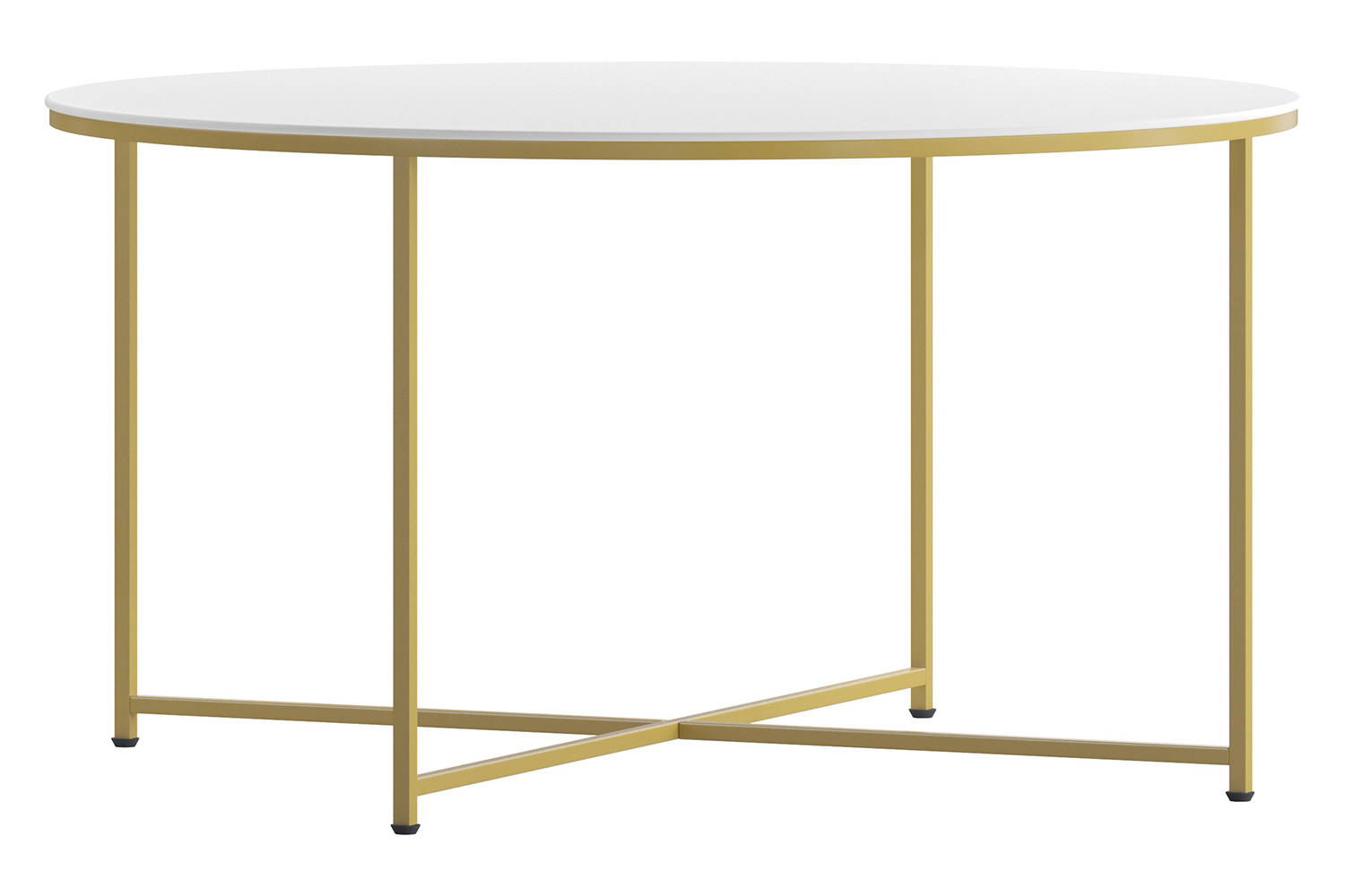 BLNK Hampstead Collection Modern White Finish Accent Coffee Table - Brushed Gold