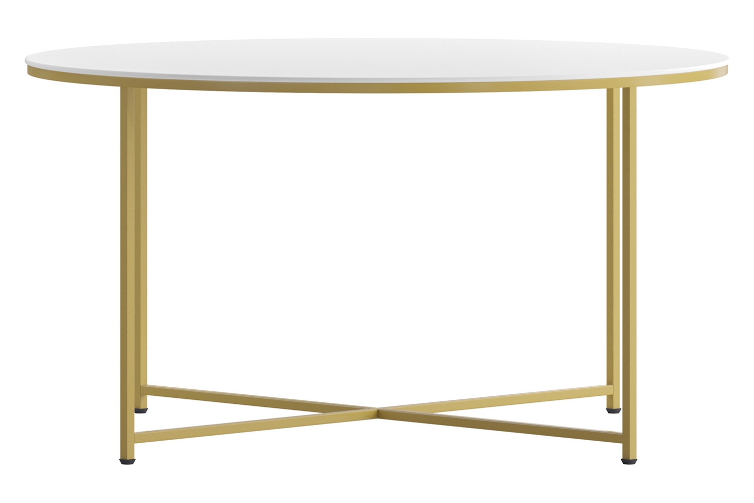 BLNK Hampstead Collection Modern White Finish Accent Coffee Table - Brushed Gold