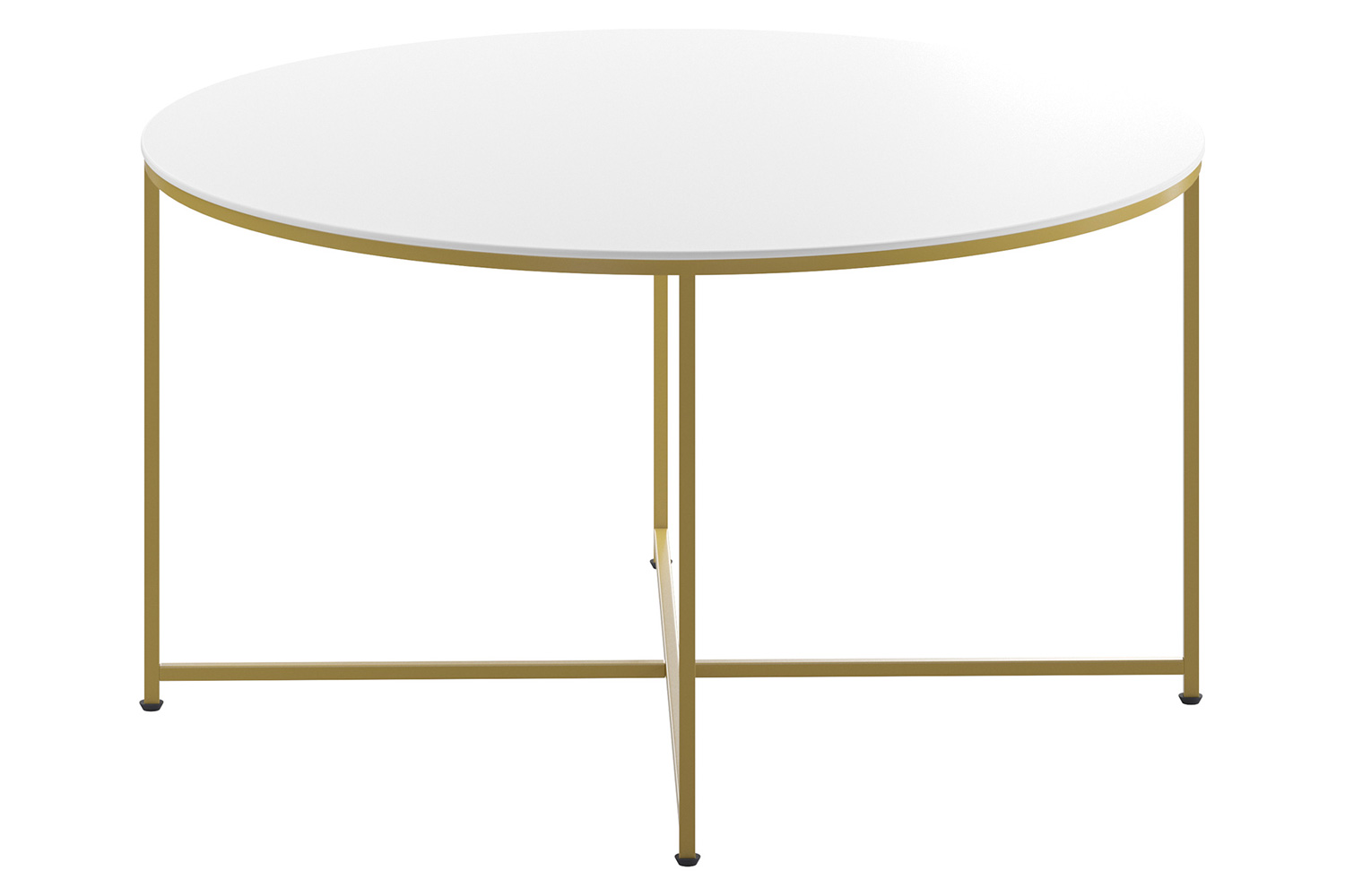 BLNK Hampstead Collection Modern White Finish Accent Coffee Table - Brushed Gold