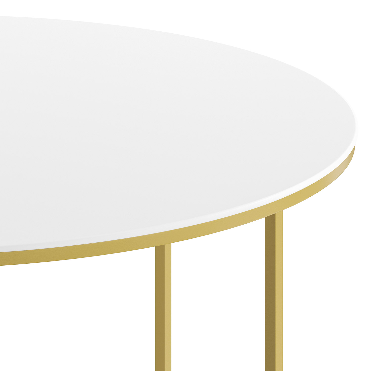 BLNK Hampstead Collection Modern White Finish Accent Coffee Table - Brushed Gold