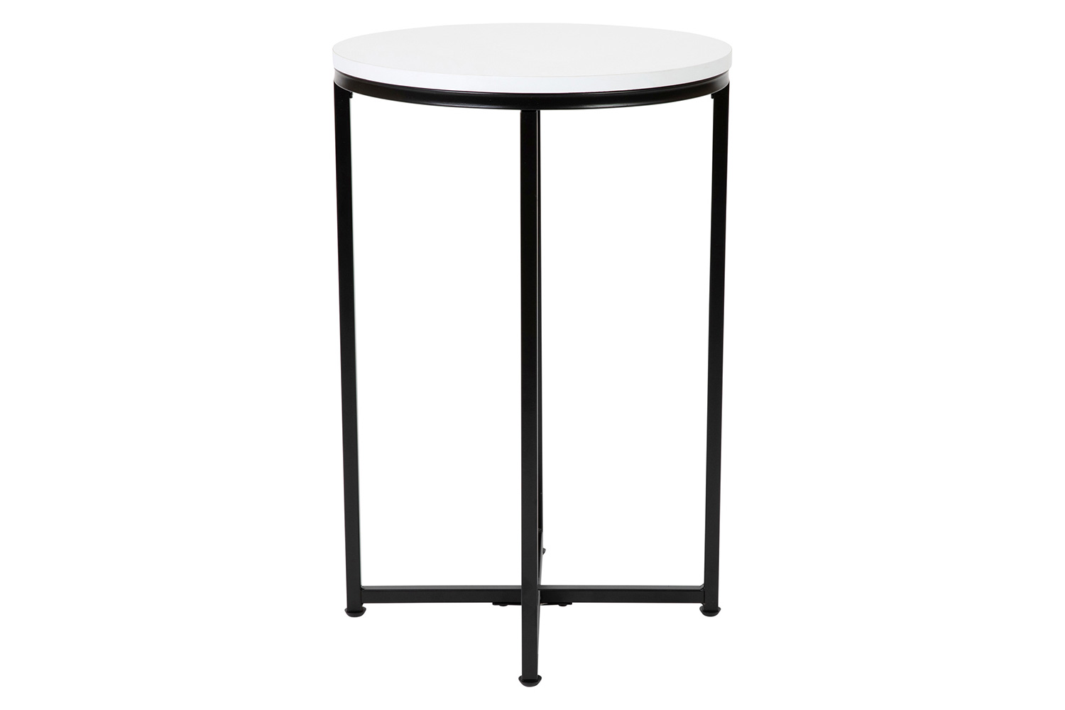 BLNK™ Hampstead Collection Modern End Table with White Laminate Top - Matte Black