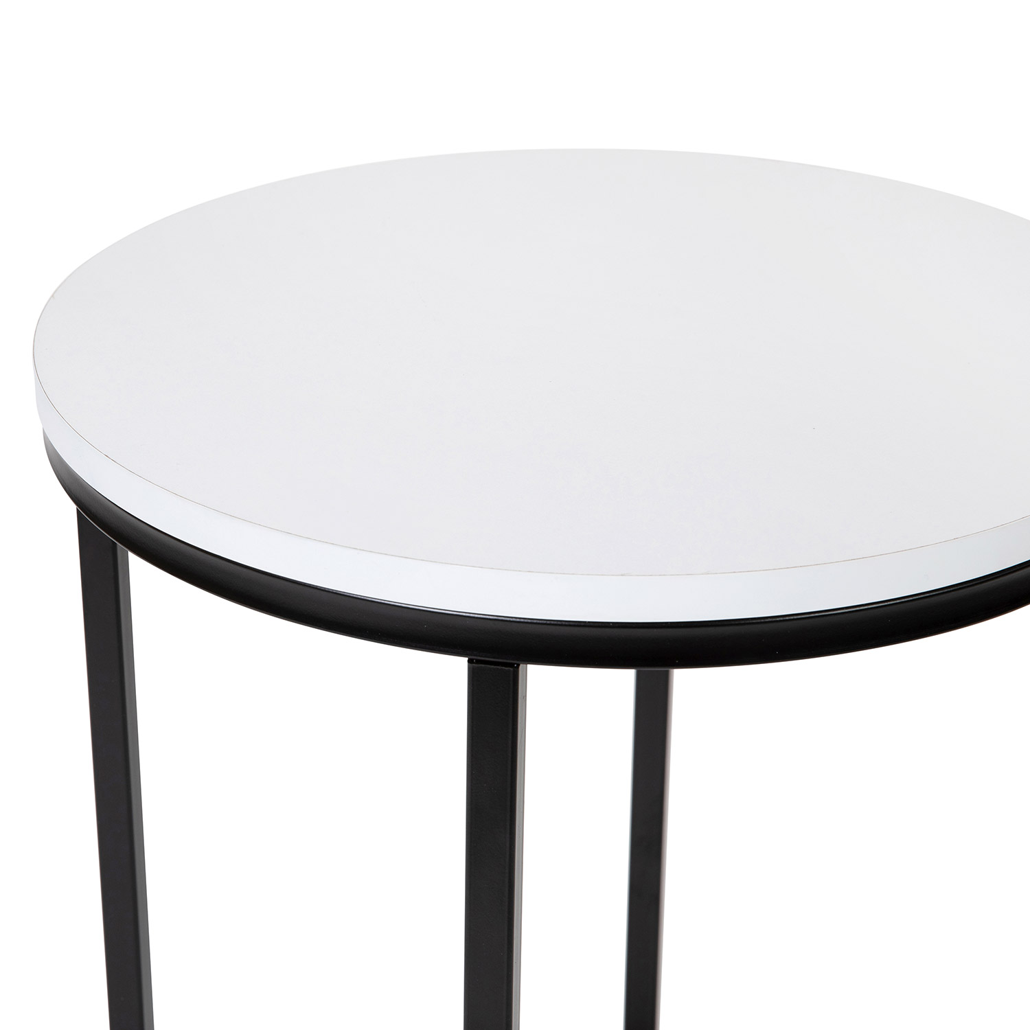 BLNK™ Hampstead Collection Modern End Table with White Laminate Top - Matte Black