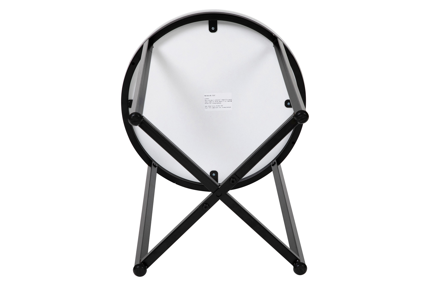 BLNK™ Hampstead Collection Modern End Table with White Laminate Top - Matte Black