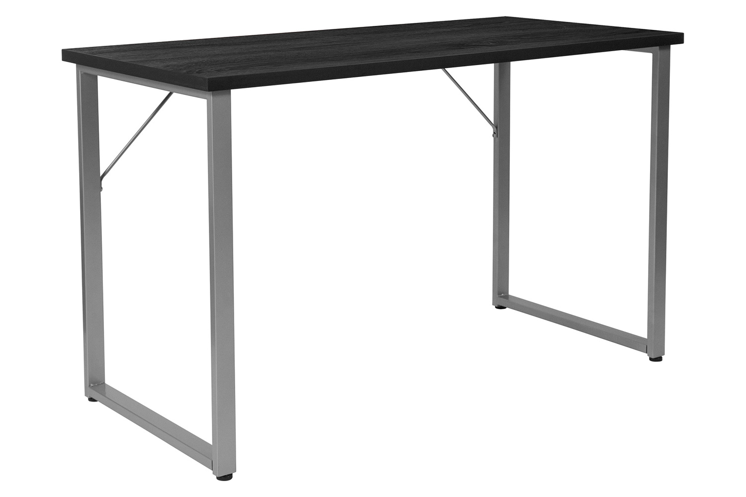 BLNK - Harvey Black Finish Computer Desk with Silver Metal Frame