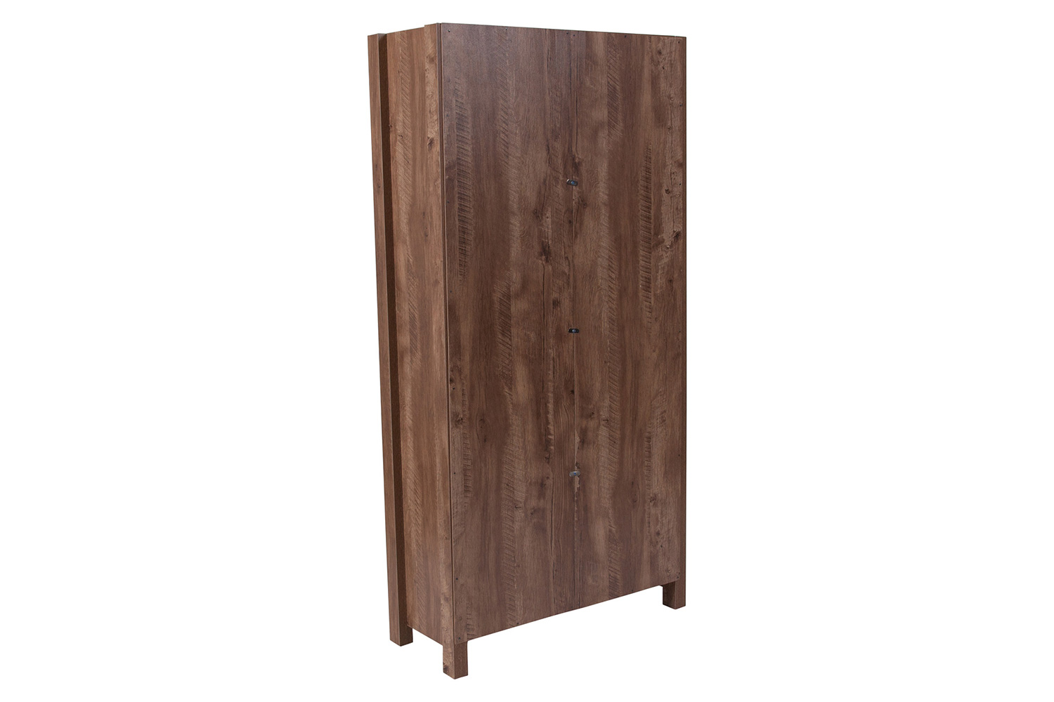 BLNK - New Lancaster Collection 6 Cube Storage Organizer Bookcase with Metal Cabinet Doors in Crosscut Oak Wood Grain Finish