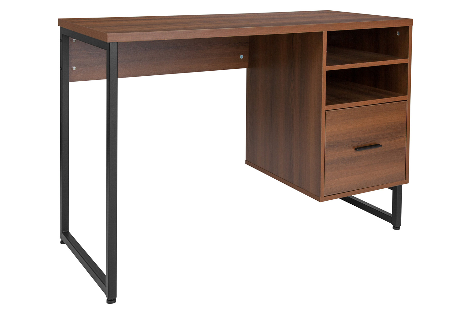 BLNK - Lincoln Collection Computer Desk in Rustic Wood Grain Finish