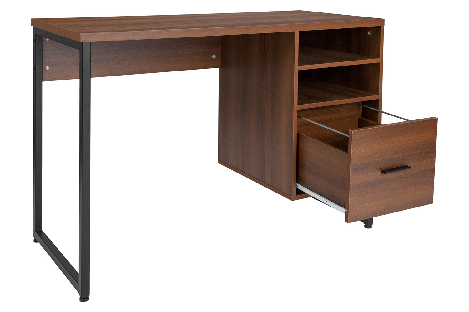 BLNK - Lincoln Collection Computer Desk in Rustic Wood Grain Finish